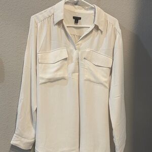 Ann Taylor Cream Button Down Shirt